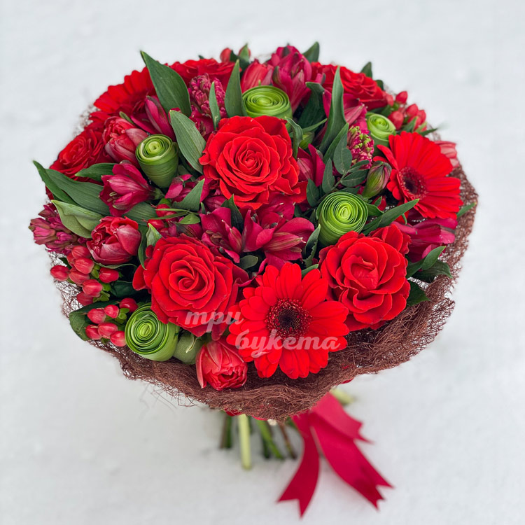 Букет «Парижанка» (на снегу)