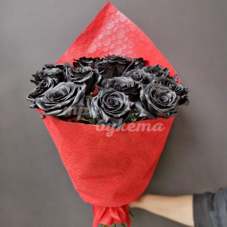 Букет из 15 черных роз